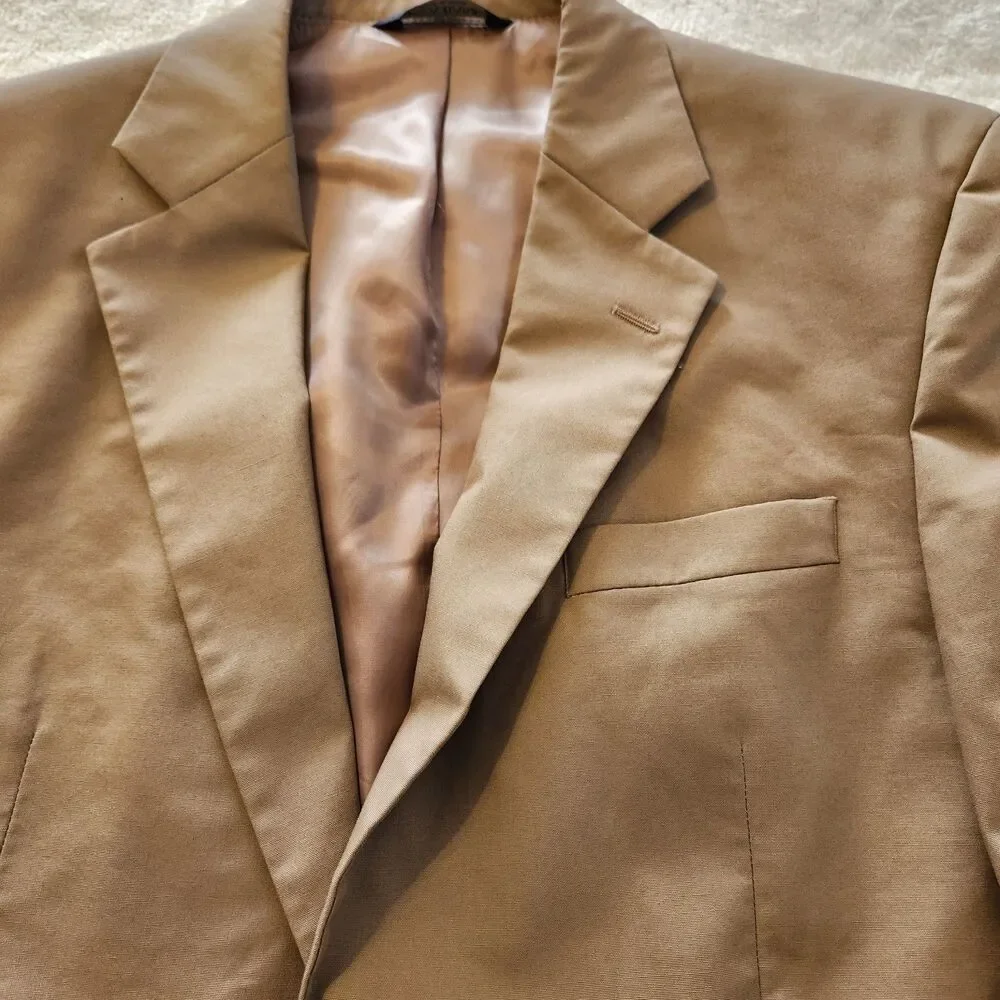 Jos. A. Bank Mens Light Brown Cotton Blend Sport Coat Blazer Jacket Size 41R